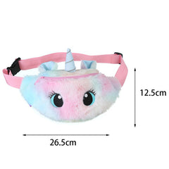Cute Unicorn Girls Waist Bag Cartoon Kids Fanny Pack Plush Fashion Travel Phone Pouch Chest Bag Coin Purse