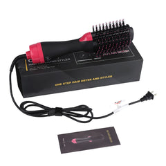 2 In 1 Hair Dryer Salon Hot Air Paddle Styling Brush Negative Ion Generator Straightener Curler Comb Tools