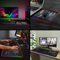 RGB LED Backlit Gaming Mouse Keyboard Pad