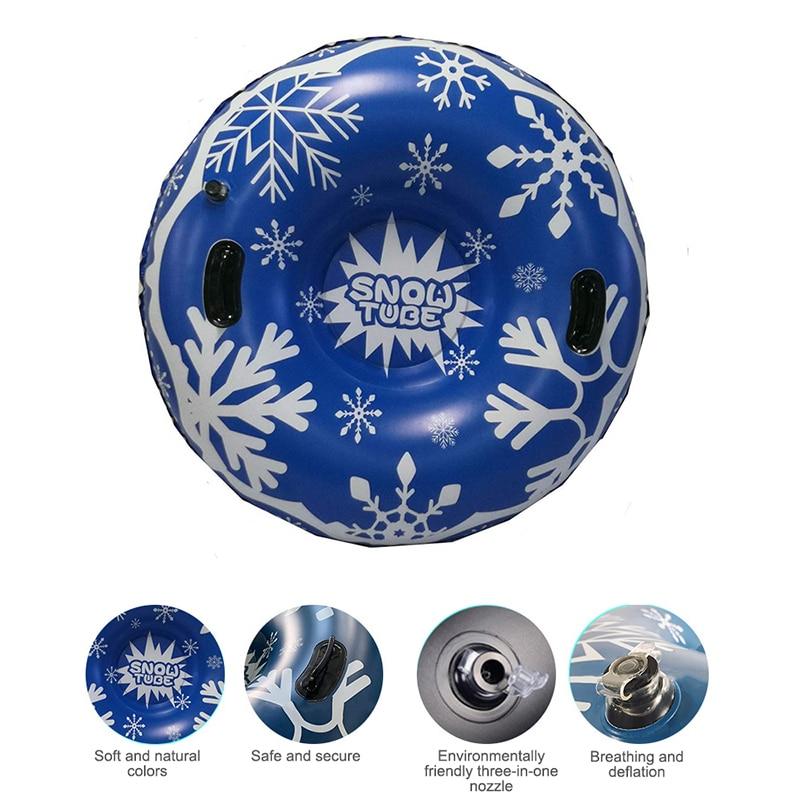 Giant Inflatable Snow Flakes Circle Ski Ring with Two Handles