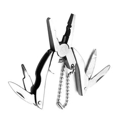 Silver Mini Bent Multifunctional Tool 9 In 1 Multitool Keychain Plier Screwdriver Pocket Tools - JustgreenBox