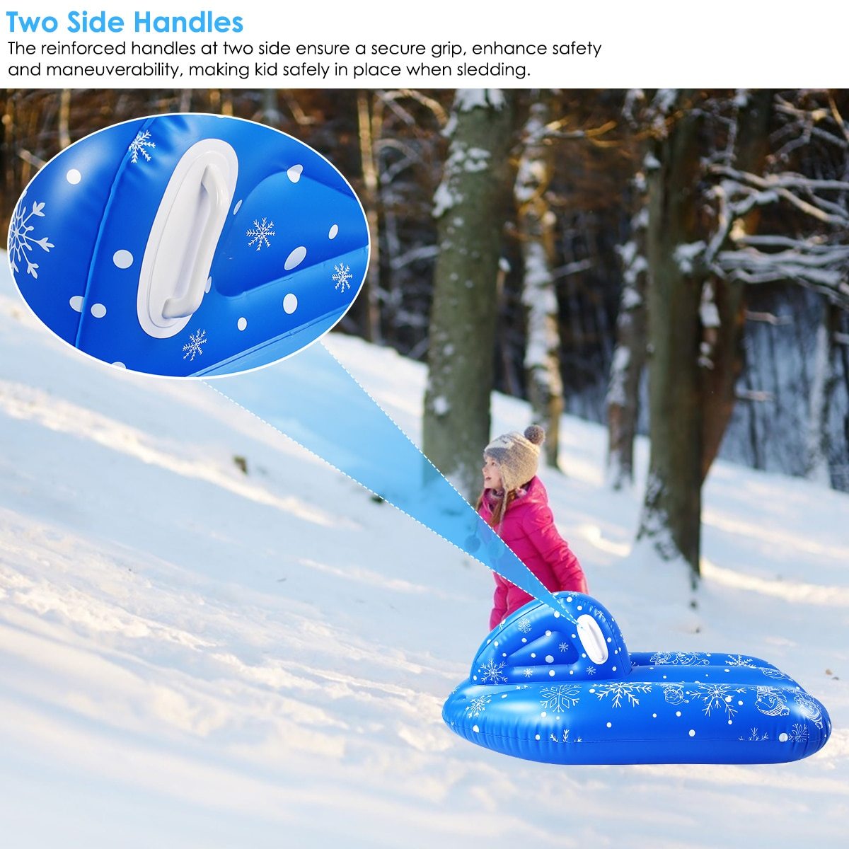 Inflatable Snow Flakes Large PVC Tube Boat For Winter Skating