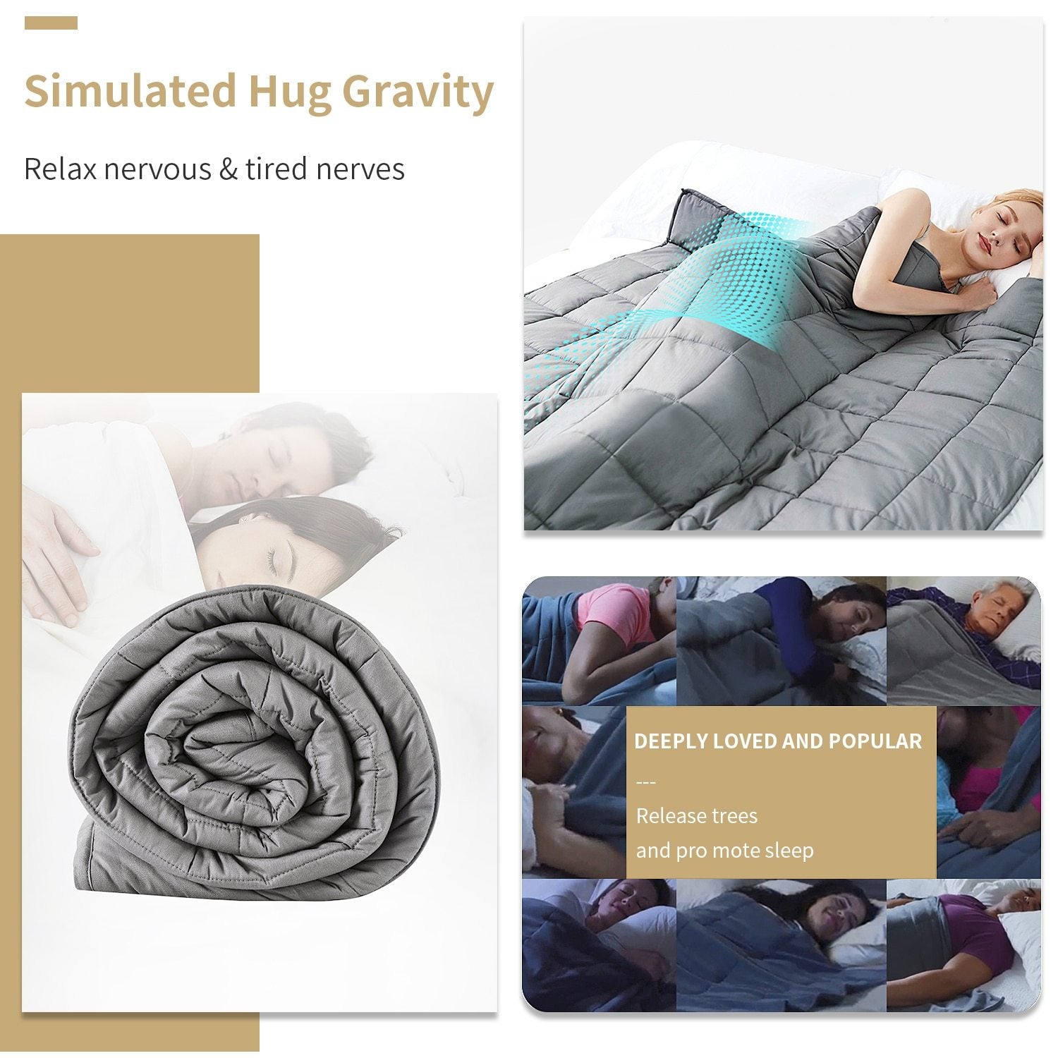 6.8kg/9kg Weighted Cotton Blanket For Adult, Full and Queen Size Cover