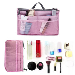 Nylon Cosmetic Bags For Women Tote Insert Double Zipper Makeup Bag Toiletries Storage Bag Girl Outdoors Travel Make Up Organizer