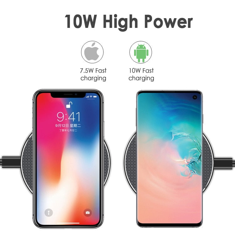 Wireless 10W Power Quick Charger For Samsung S8 S9 Fast Pad IPhone 11 Pro XS Max XR Xiaomi