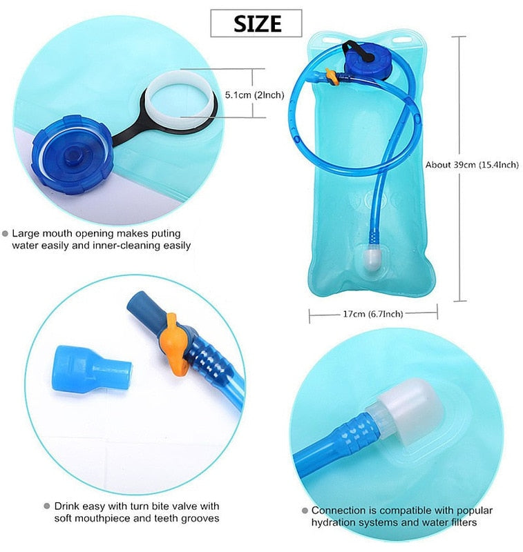 Portable Biking Water Bag With Drink Tube Outdoor Cycling Bottle For Hiking Travel