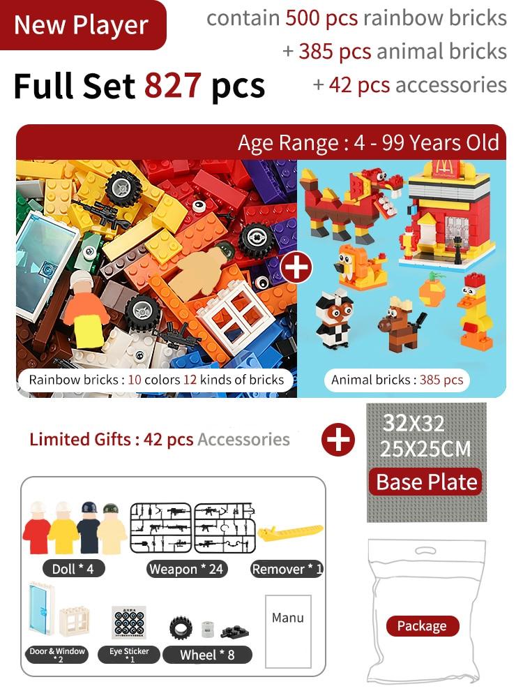 Kids Classic Building Construction Blocks with Base Plate