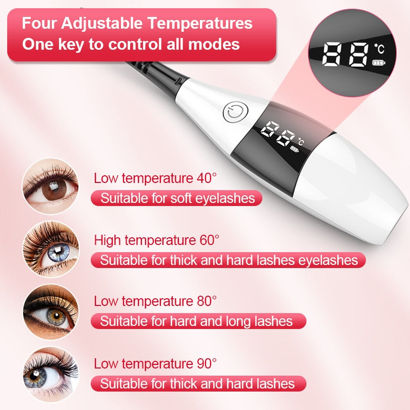 3D Rechargeable Heated Long-Lasting Ceramic Inner Electric Eyelash Curler USB