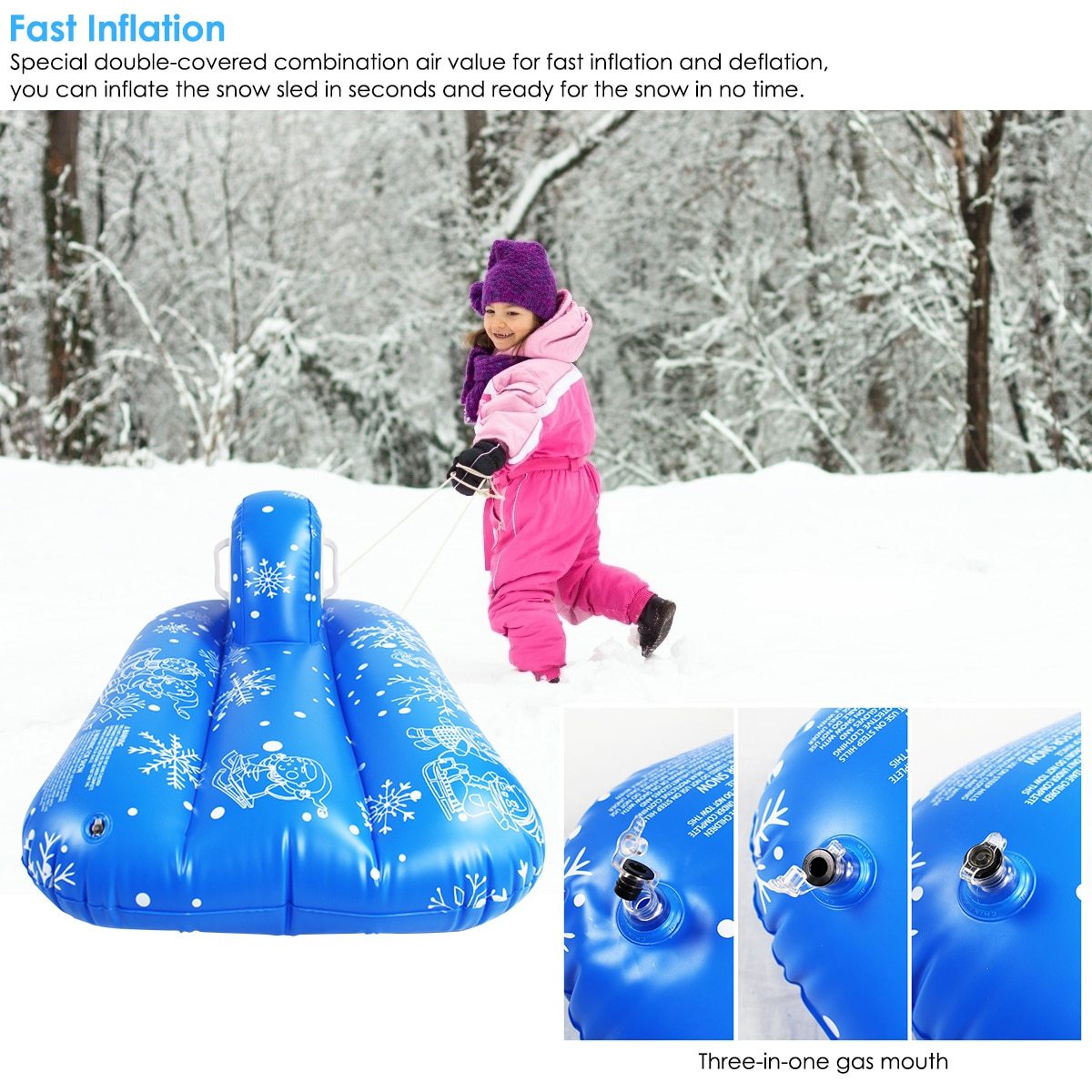 Inflatable Snow Flakes Large PVC Tube Boat For Winter Skating