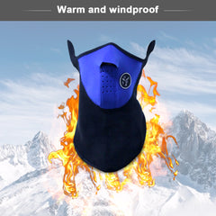 Warm Fleece Bike Half Face Cover Hood Protection Cycling Ski Sports Outdoor Winter Neck Guard Scarf Mask - JustgreenBox