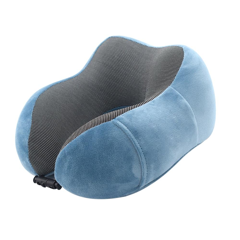 U Shaped Memory Foam Neck Soft Travel Pillow Solid Relieve Pressure