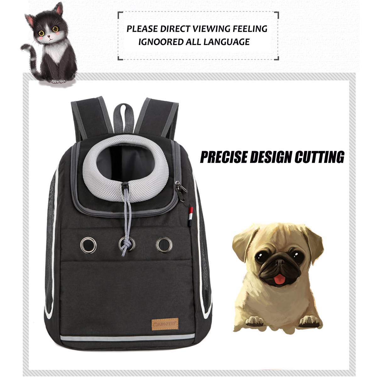 Double Shoulder Strong Pet Carrier Backpack Dog Cat Outdoor Travel Portable Mesh Head Bag