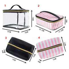 PVC Transparent Cosmetic Bag Organizer Travel Toiletry Set Pink Beauty Case Makeup Beautician Vanity Necessaire Trip