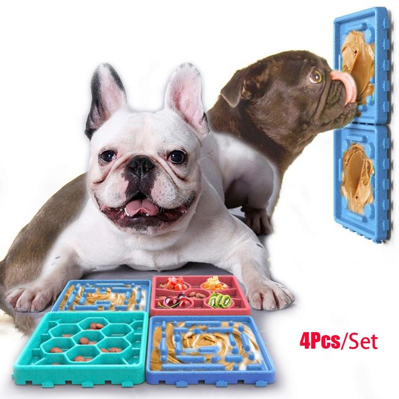 Silicone Feeding Lick Mat Pet Food Bowls Slow Down Eating Feeder