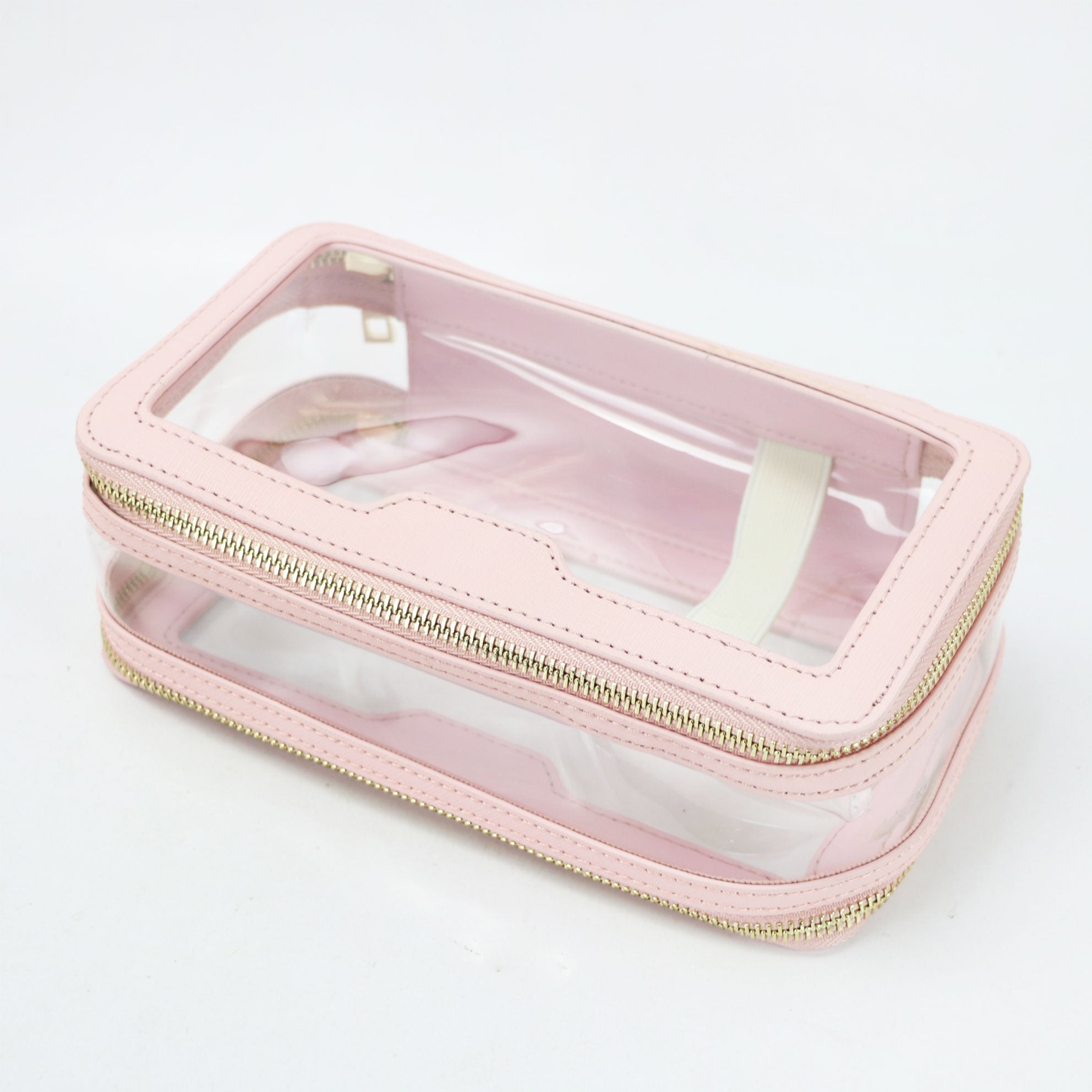 Genuine Leather Travel Cosmetic Bag Fashion Waterproof Toiletry New Makeup Storage Clear Pvc