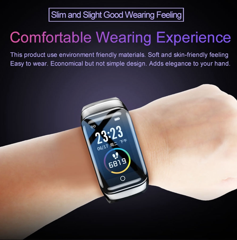 Smart Watch with Bluetooth Earphone Heart Rate Pedometer