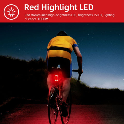 Smart Brake Bicycle Rear Led Taillight USB Rechargeable Flash Lights