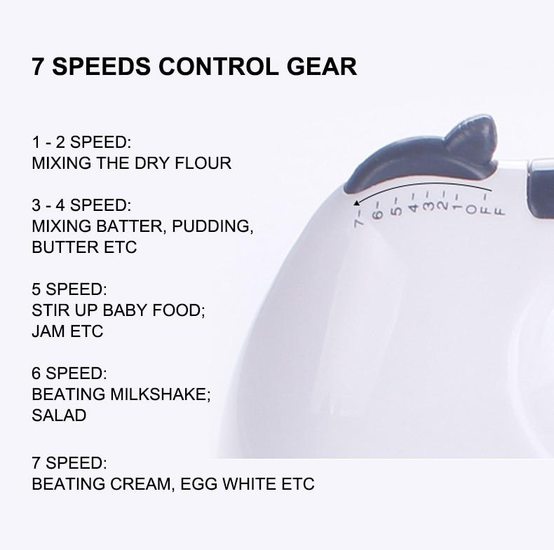 7 Speed Hand Mixer Food Blender Multi-functional Kitchen Electric Cooking Tools 220V