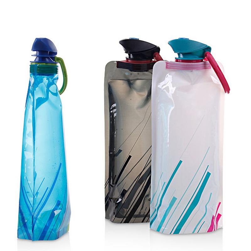 700mL Reusable Sports Travel Portable Collapsible Folding Drink Water Bottle Kettle Outdoor - JustgreenBox