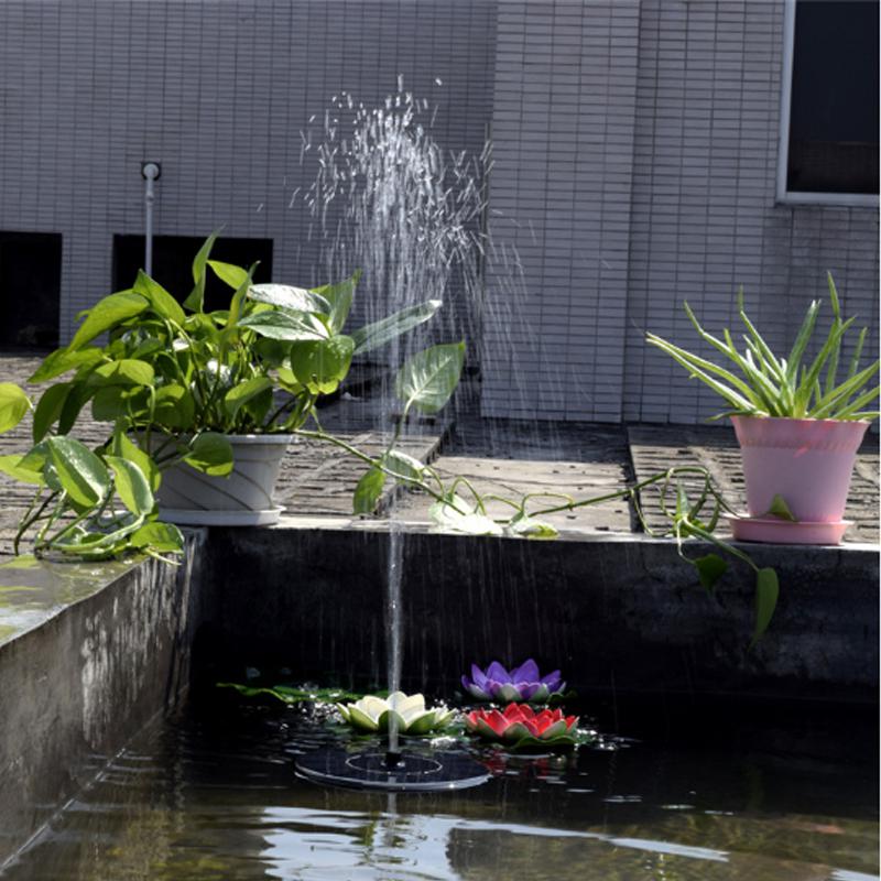 Mini Solar Fountain Water Garden Pool Pond Outdoor Panel Floating Decoration (Black) - JustgreenBox