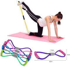 Yoga Gum Fitness Resistance 8 Word Chest Expander Rope Workout Muscle Rubber Elastic Bands For Sports Exercise - JustgreenBox