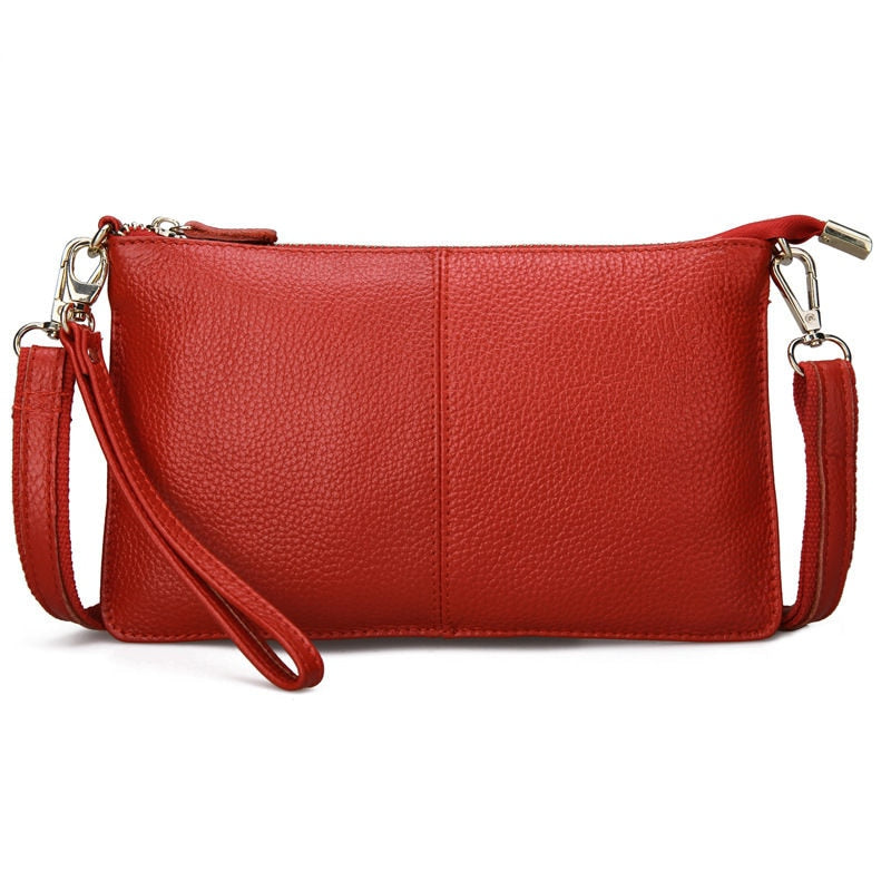 Women Genuine Leather Day Clutches Candy Color Shoulder Bags Women's Fashion Crossbody Bags Small Clutch Bags