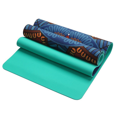 Lotus Pattern Suede TPE Yoga Mat Pad Non Slip Slimming Exercise Fitness Gymnastics Body Building Esterilla Pilates - JustgreenBox