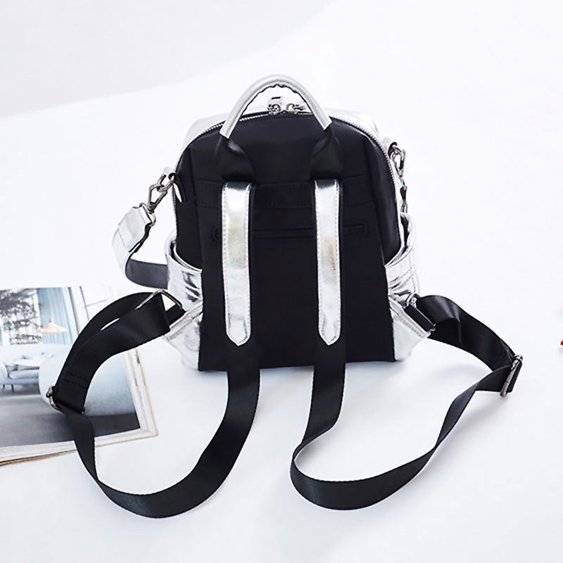 Women Shoulder bag Multifunction Backpacks For Teenage Girls Schoolbag Female Rucksack Travel Bag Silver