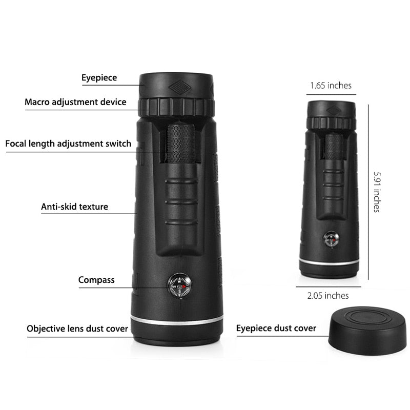 40X60 Zoom Lens for Smartphone Monocular Telescope - JustgreenBox