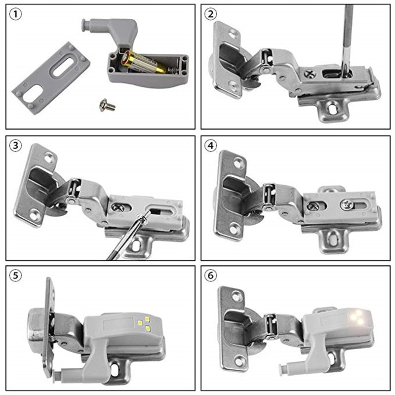 10Pcs LED Smart Touch Induction Cabinet Light Cupboard Inner Hinge Lamp Sensor Night for Closet Wardrobe