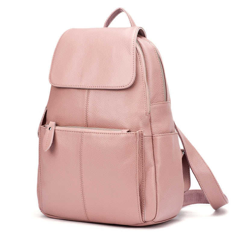 Soft Genuine Leather Large Women Backpack High Quality A+ Ladies Daily Casual Travel Bag Knapsack Schoolbag Book