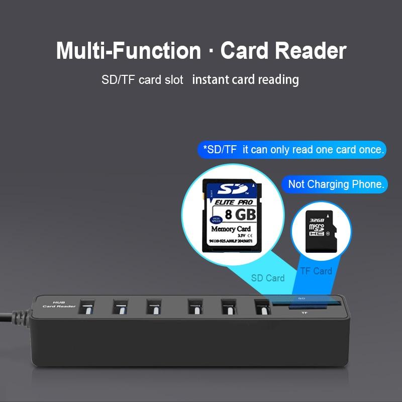 USB Hub 3.0 High Speed Splitter and SD Card Reader All In One For PC