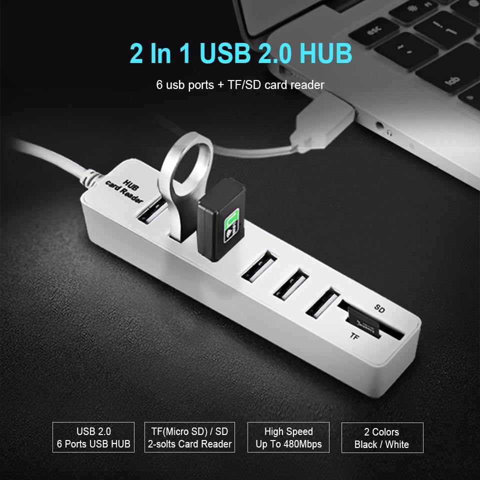 USB Hub 3.0 High Speed Splitter and SD Card Reader All In One For PC