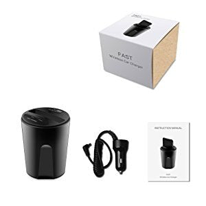 Multi-purpose car cup holder wireless Charging,Vehicle Wireless Charger, Qi Charger Stand Compatiable for All Smartphone With QI Function - JustgreenBox