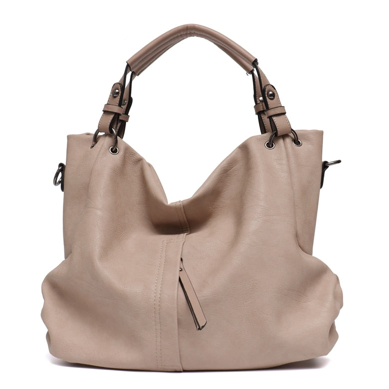 Large Women's Leather Handbags High Quality Female Pu Hobos Shoulder Bags Solid Pocket Ladies Messenger Bags