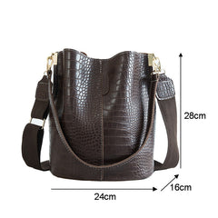 Crocodile Crossbody Bag For Women Shoulder Bag Brand Designer Women Bags Luxury PU Leather Bag Bucket Bag Handbag