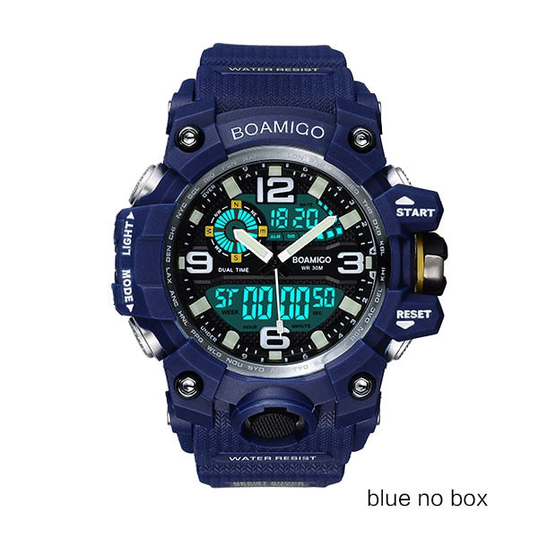 Digital LED Orange Shock Rubber Waterproof Wristwatches - JustgreenBox