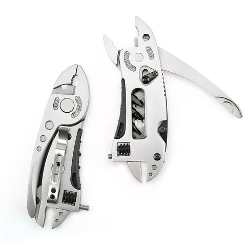 Multitool Pliers Pocket Knife Screwdriver Set Kit Adjustable Wrench Jaw Spanner Repair Survival Hand Mini (Silver Pliers 4.5 Inches) - JustgreenBox