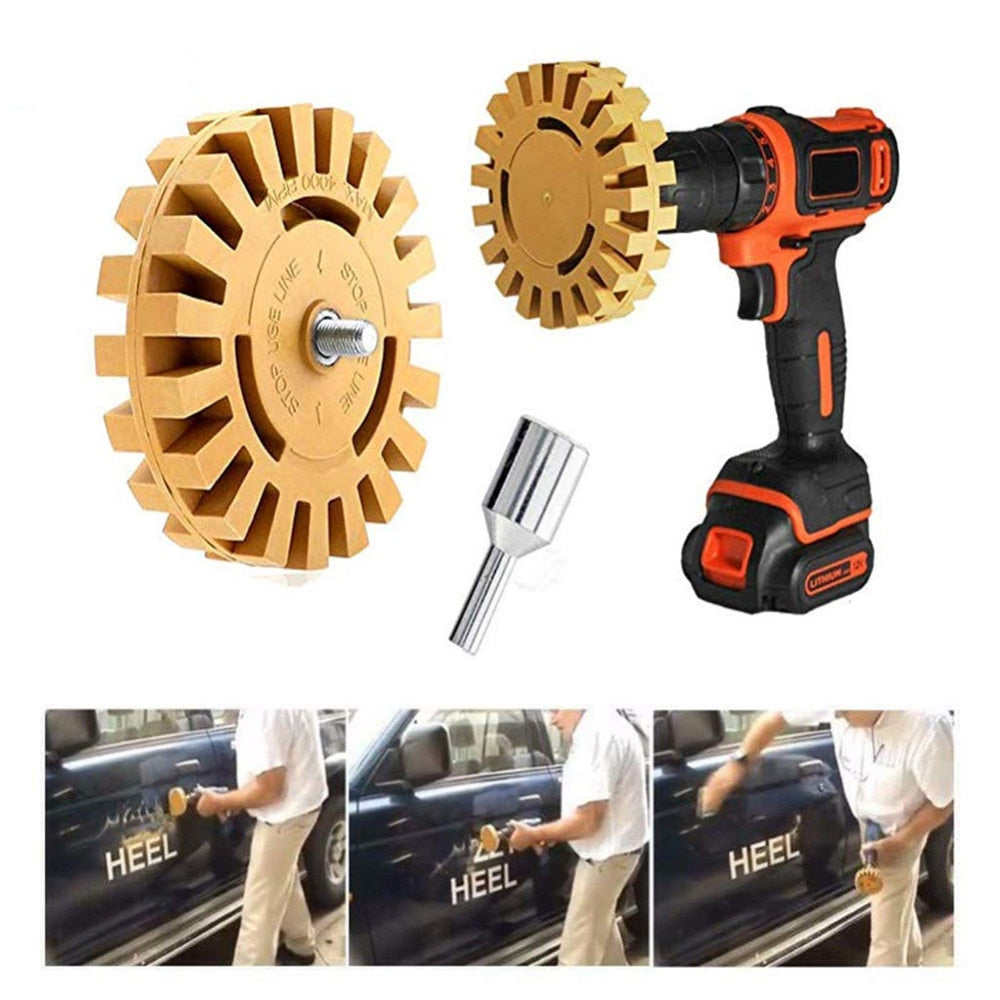 4 Inch 100mm Power Drill Adapter Decal Removal Anti Scratch Practical Pinstripe Quick Eraser Wheel Rubber Effective Smooth Auto - JustgreenBox