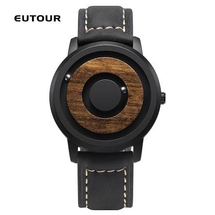 Minimalist Novelty Wood Dial Magnetic Scaleless Belt Natural Forest Fashion Men's Couple Watch