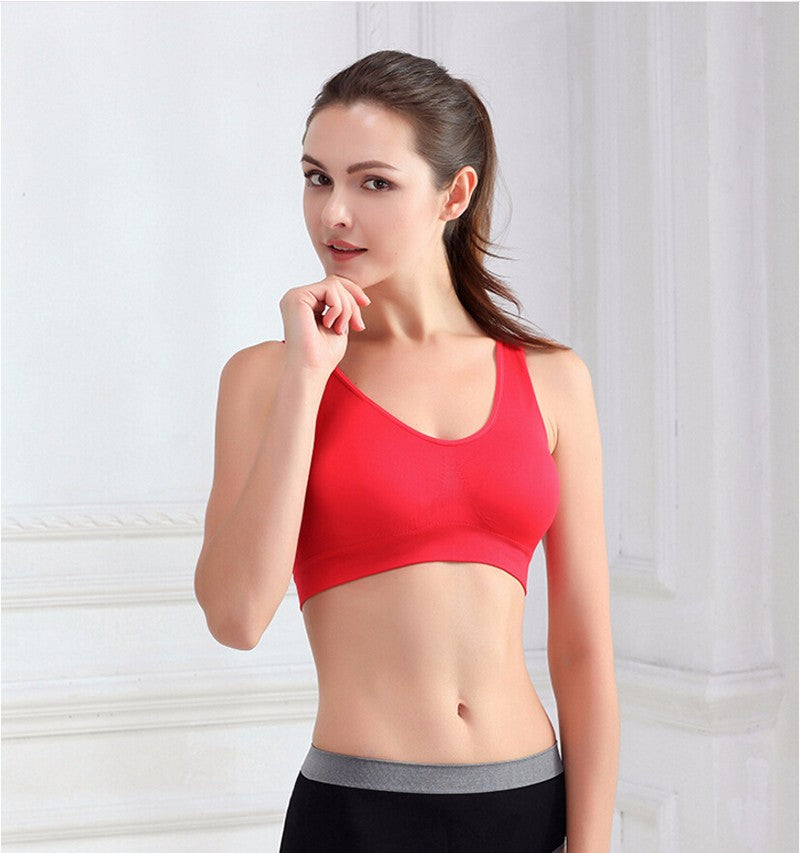 Womens Sport Bra Fitness Yoga Running Vest Underwear Padded Crop Tops 7 Colors No Wire Rim Bras Female - JustgreenBox