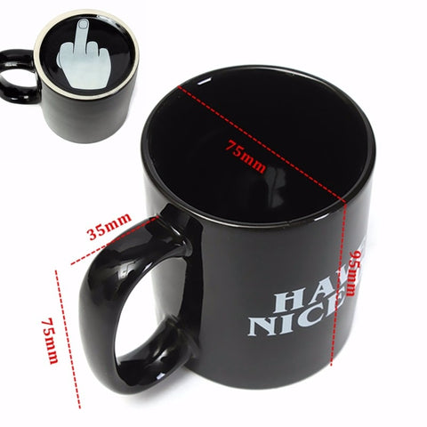 Creative Have A Nice Day Mug Middle Finger Funny Cup For Coffee Milk Tea Cups - JustgreenBox