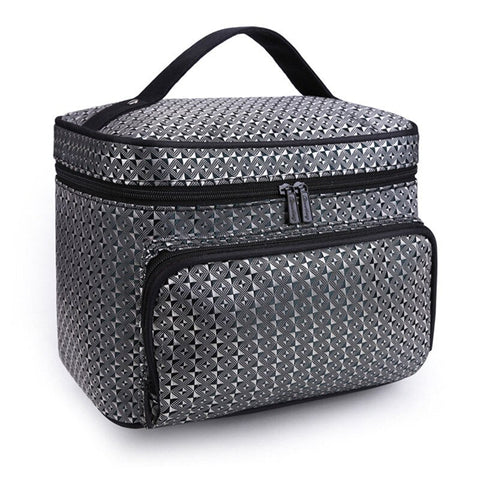 Woman Cosmetic Bags Striped Pattern Organizer Makeup Bag Travel Toiletry Large Capacity Storage Beauty