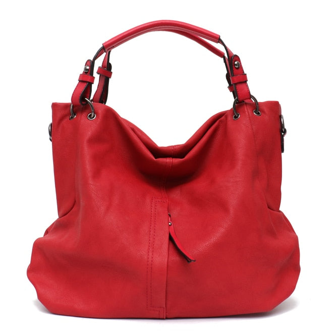 Large Women's Leather Handbags High Quality Female Pu Hobos Shoulder Bags Solid Pocket Ladies Messenger Bags