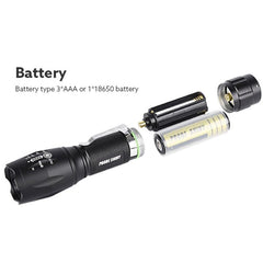 T6 LED Super Bright XM-L Adjustable Focus Flashlight Torch Zoomable 6000 Lumens Aluminum Alloy Body - JustgreenBox