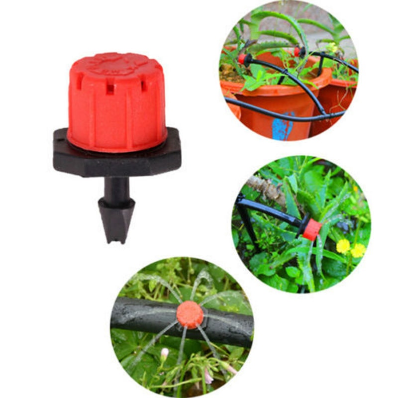 Sprinkler Garden Irrigation Micro Flow Dripper Drip Head Sprinklers Adjustable Water 100pcs - JustgreenBox