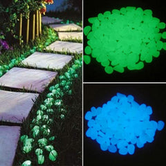 50Pcs Glow in the Dark Garden Pebbles Stones Rocks for Walkways Path Patio Lawn Yard Decor Luminous stones - JustgreenBox