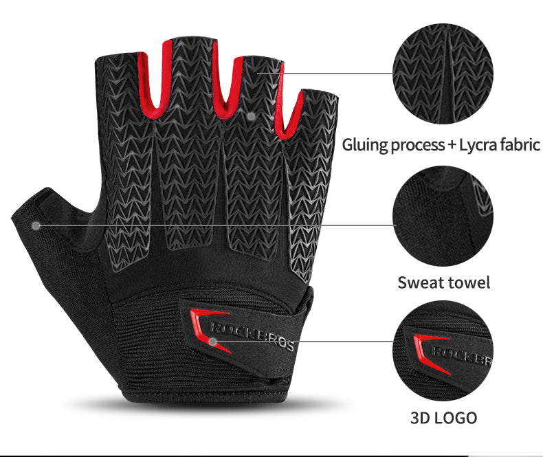 Cycling Gloves MTB Road Mountain Bike Half Finger Men Summer Bicycle Gym Fitness Non Slip Sports - JustgreenBox