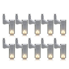 10Pcs LED Smart Touch Induction Cabinet Light Cupboard Inner Hinge Lamp Sensor Night for Closet Wardrobe