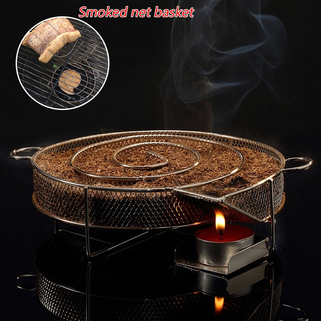 Smoke Generator For BBQ Grill Or Smoker Wood Dust Hot And Cold Smoking Salmon Meat Burn Cooking Stainless Bbq Tools - JustgreenBox